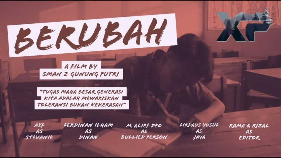 Poster film pendek Berubah dengan daftar pemeran dan kru